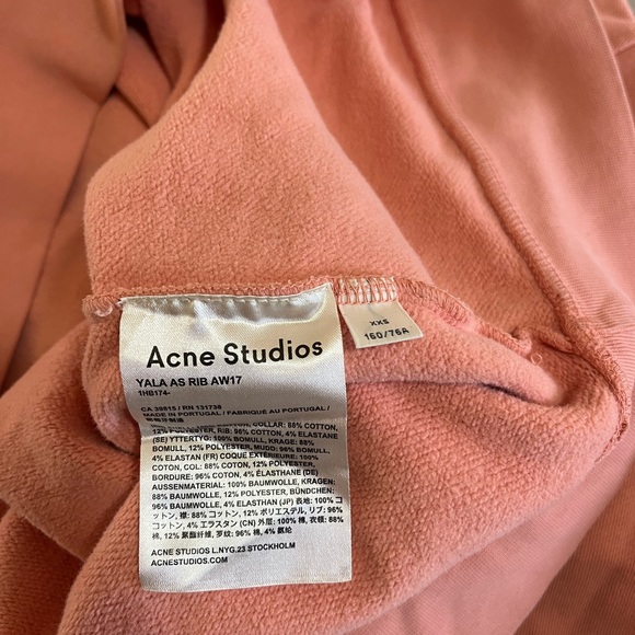 ACNE STUDIOS yala ribbed peach hoodie - Picture 8 of 9